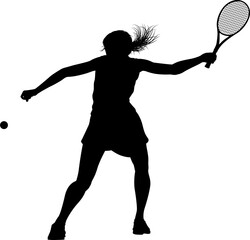 Tennis Silhouette Sport Player Woman