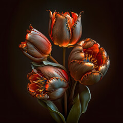 bouquet of tulips. Generative AI picture.
