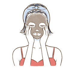 美容パック　女性