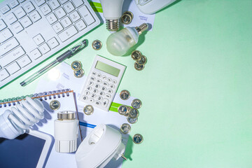 Fototapeta premium Go green, energy costs concept