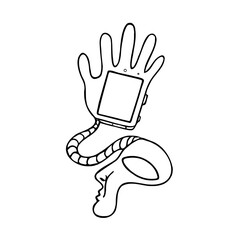 abstract art - current man and his relationship with the internet.