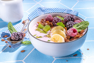 Summer breakfast fruit bowl
