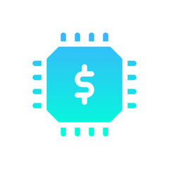 cpu flat gradient icon