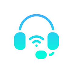 headset flat gradient icon