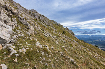 Fototapeta premium Views of Udalaitz mountain and surrounding area in the Basque Country (Spain)