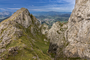 Views of Udalaitz mountain and surrounding area in the Basque Country (Spain)