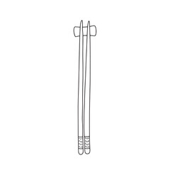 Doodle japanese chopsticks vector illustration. Hand drawn chopsticks sketch isolated