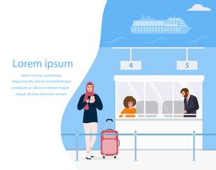 Muslim People Sea Port Cruise Tourist Travel Check