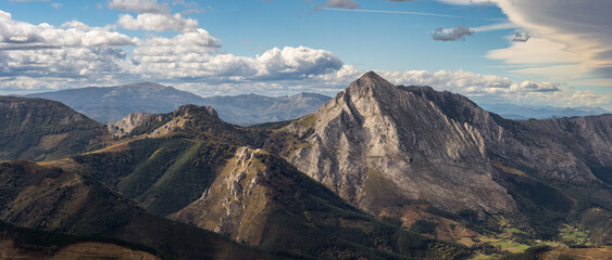 Views of Udalaitz mountain and surrounding area in the Basque Country (Spain)