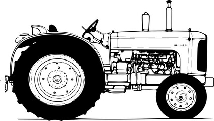 Traktor, Massey - Fergusen, oldtimer, landwirt, silhouette, bauer, landmascheine, traktortreffen, seitenansicht, bulldog, retro, bedienungsanleitung, tradition, 50er, eifel, feld, bulldogfreunde,  © Evamaria