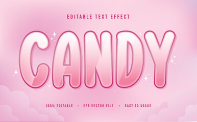 decorative candy editable text effect vector design