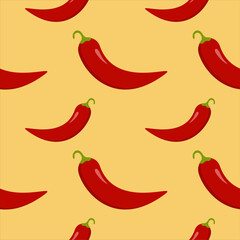 chili seamless pattern vector illustration. Hot chili peppers seamless pattern.