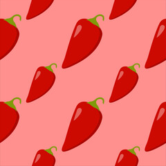 chili seamless pattern vector illustration. Hot chili peppers seamless pattern.