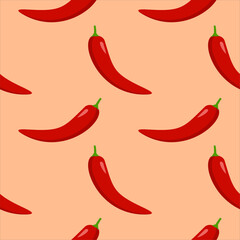 chili seamless pattern vector illustration. Hot chili peppers seamless pattern.