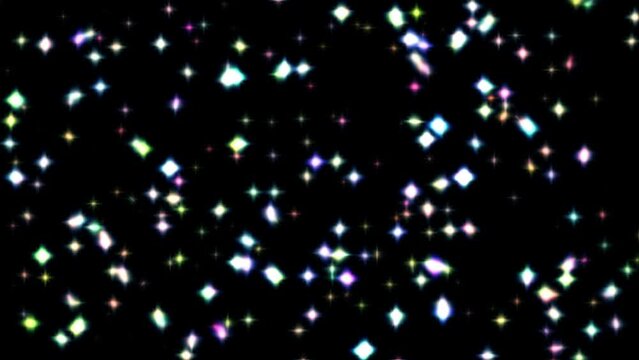 Colorful twinkle star blinking animation background. 2D computer rendering motion graphic