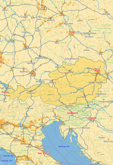 Österreich Karte mit Städten Straßen Flüssen Seen