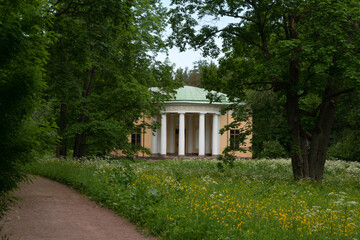 View of the Concert Hall pavilion in the Catherine Park of Tsarskoye Selo on a summer day, Pushkin,...