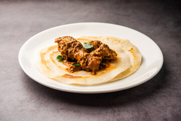 Chicken curry dosa is a south indian non vegetarian recipe