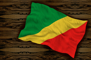 National flag of Congo brazzaville. Background  with flag of Congo brazzaville