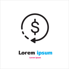 Refund icon cashback symbols vector for app web banner logo button icon - Vector