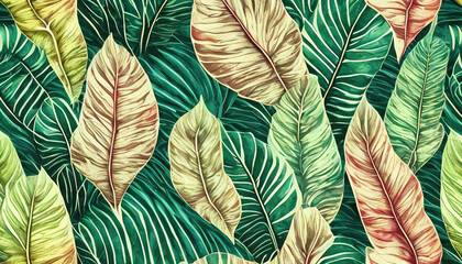 stacked leaves background for wallpaper, design, decoration