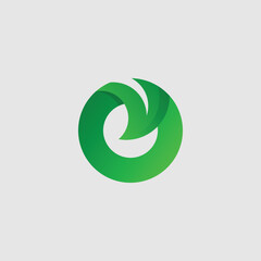 Creative o letter Eco logo design