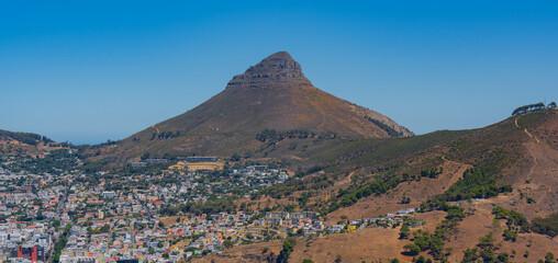 Lion's Head und Bo-Kaap an der südlichen Atlantikküste in der Nähe von Kapstadt, Südafrika
