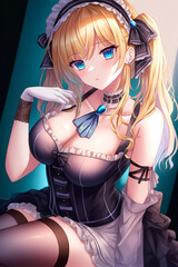 Fototapeta premium Beautiful anime girl. AI