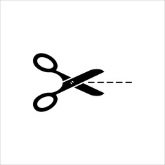 Scissors icon, isolated on white background.