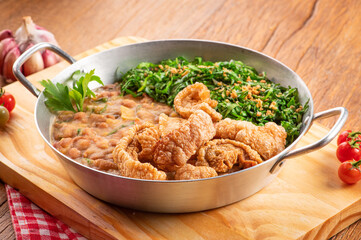 culinária, prato, fritar, prato, almoço, culinária, biscoito de aveia, galinha, epicure, carne de porco, assadas, delicioso, carne, quente, cozinhar, branco, close up, fritar, gostoso