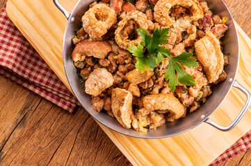 culinária, prato, fritar, prato, almoço, culinária, biscoito de aveia, galinha, epicure, carne de porco, assadas, delicioso, carne, quente, cozinhar, branco, close up, fritar, gostoso