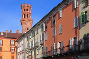 palazzi storici di vercelli in italia, historical building of vercelli in italy