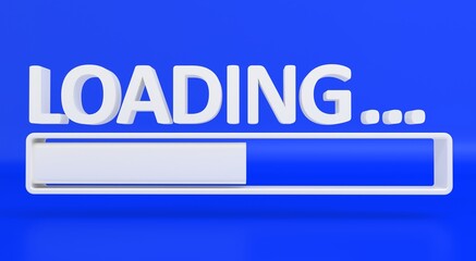 Download icon flat design. Loading word text. 3d rendering.