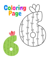 Coloring page with Number for kids