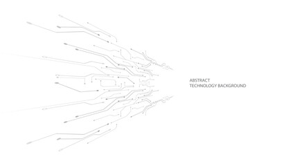 Gray and white technology background image Line design for communication connections in digital systems Hi-tech technology pattern