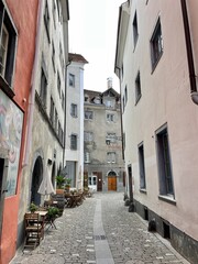 Alley in the historic old town of Chur, Switzerland.