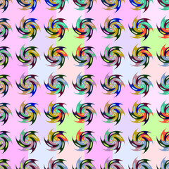 Seamless pattern with spirals in the style Pop Art