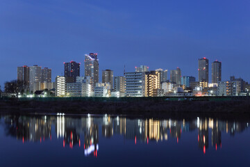 Musashikosugi buildings before dawn 2