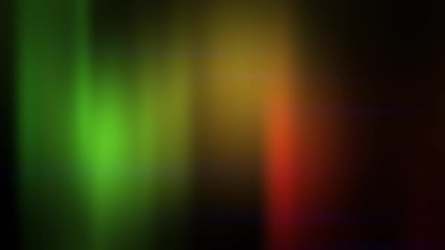 Green and orange aurora animation in dark. 4K 2D computer rendering