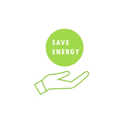 Stylized hand save energy vector logo