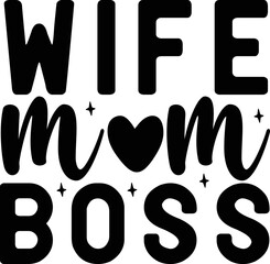 BLACKOO Women Wife Mom Boss Graphic