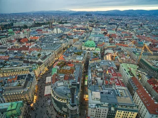 Deurstickers Vienna City Old Town, Austria. Aerial View. © Mindaugas Dulinskas