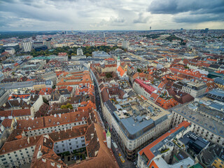 Fototapeta premium Vienna Cityscape, Austria. Most Popular Sightseeing Objects in Background.