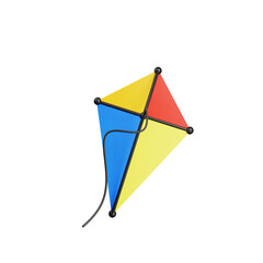 3d illustration holiday icon 3d render object icon kite