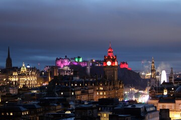 Fototapeta na wymiar Edinburgh from Calton Hill, by night.