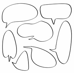 set collection hand drawn speech bubbles. design vector illustration
