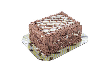 chocolate cake isolated on white