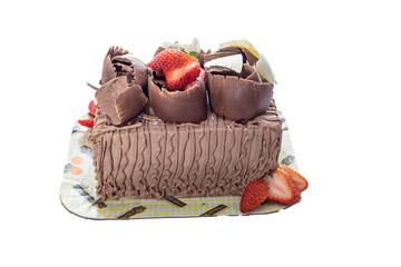 chocolate cake with strawberries