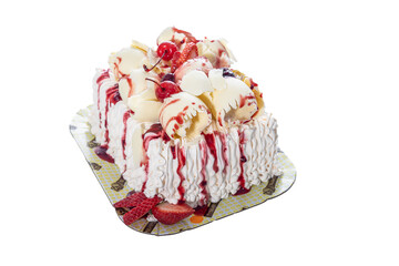 cake with rose petals