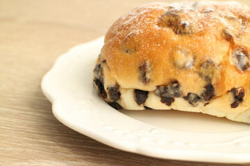 Chocolate Chips Bread on white background